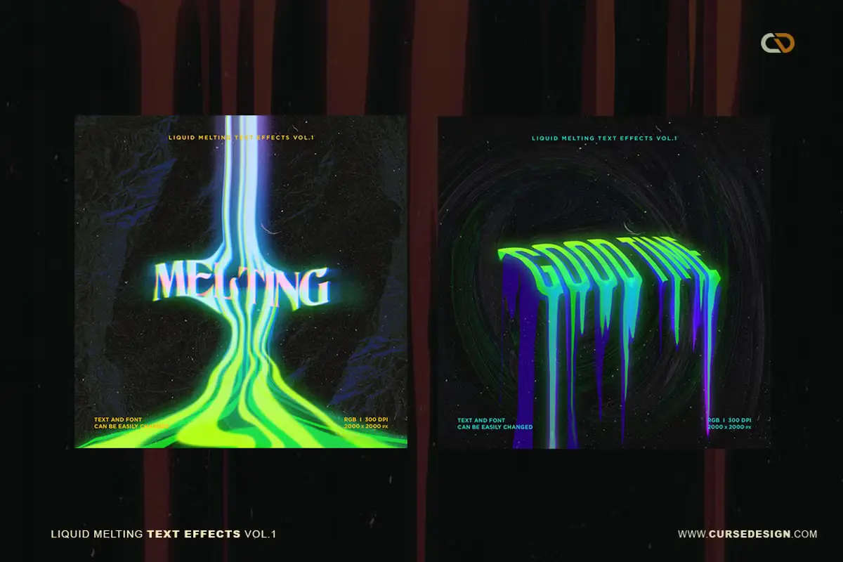 Liquid Melting Text Effects Vol.1 5 liquid melting text effects vol1 6