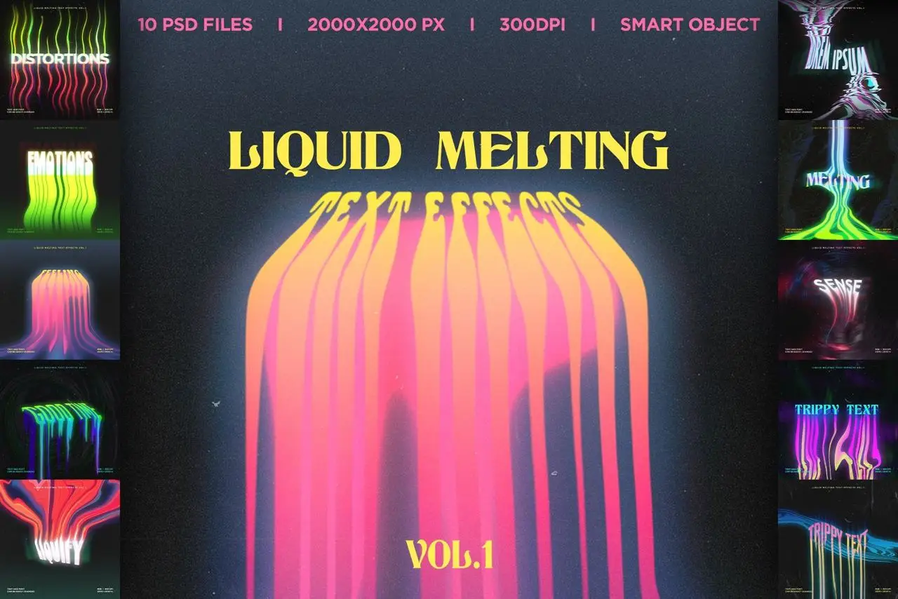 Liquid Melting Text Effects Vol.1 9 liquid melting text effects vol1