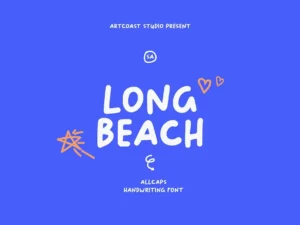 long beach handwriting font01