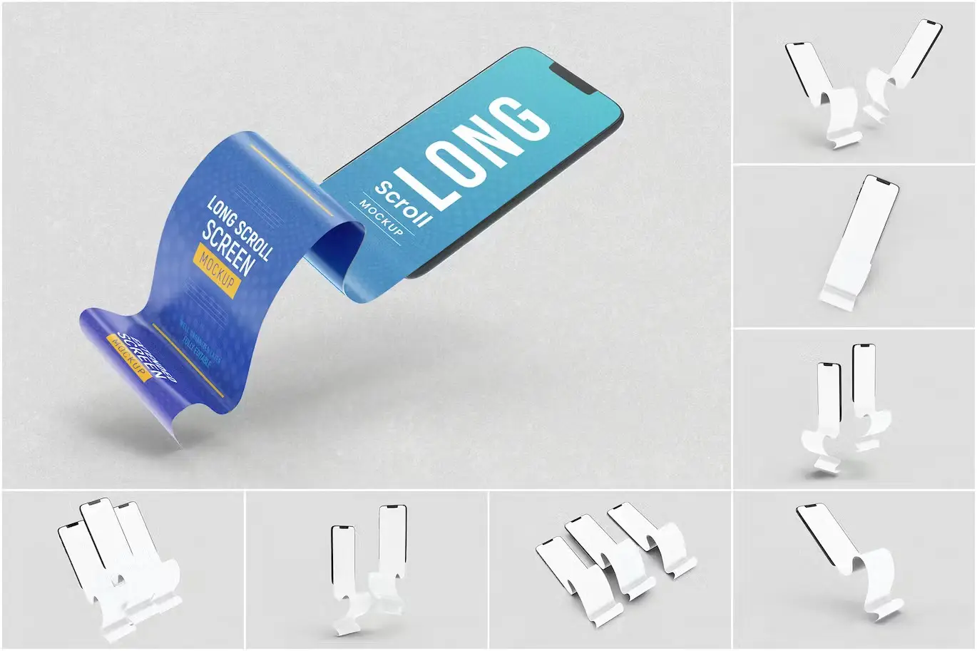 Long Scroll App Screen Smart Phone Mockups Psd