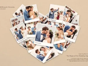 love heart photo collage template1