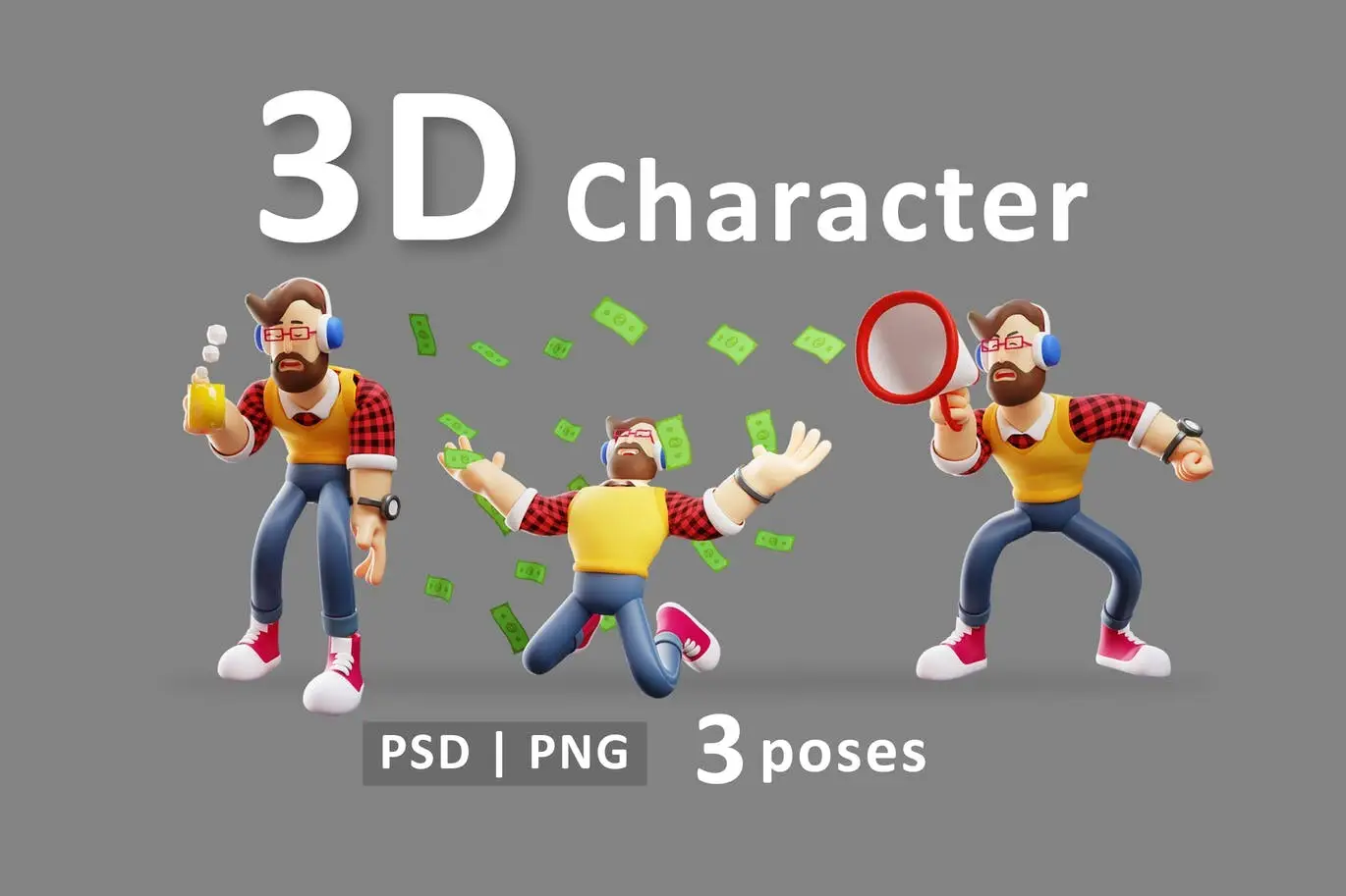 Male - Male Character 3D Render Illustration