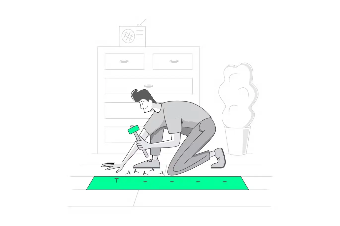 Man is Repairing a Closet 5 man is repairing illustrations04