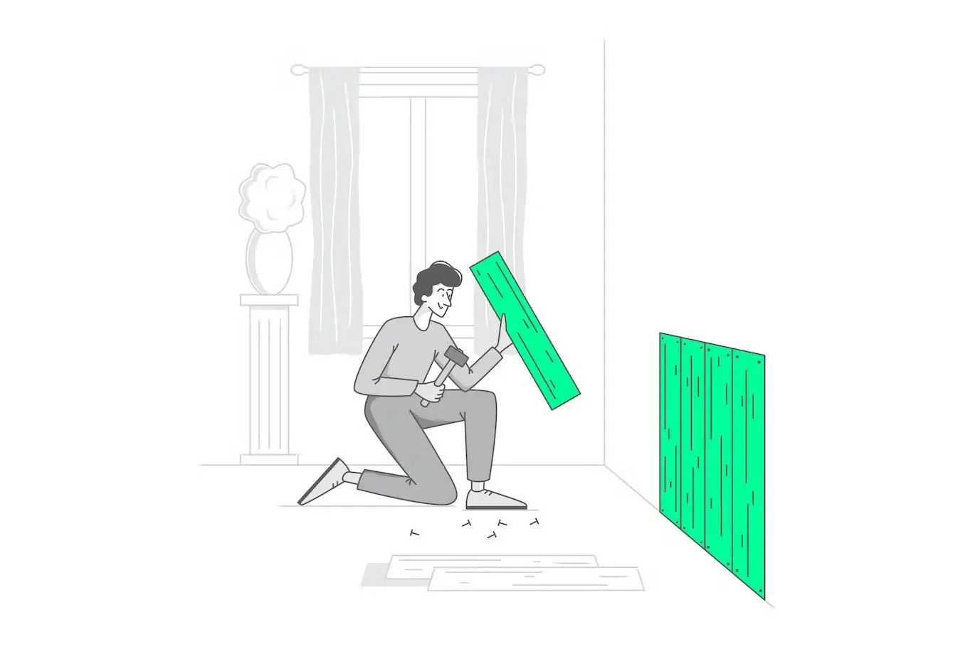 Man is Repairing a Closet 6 man is repairing illustrations05