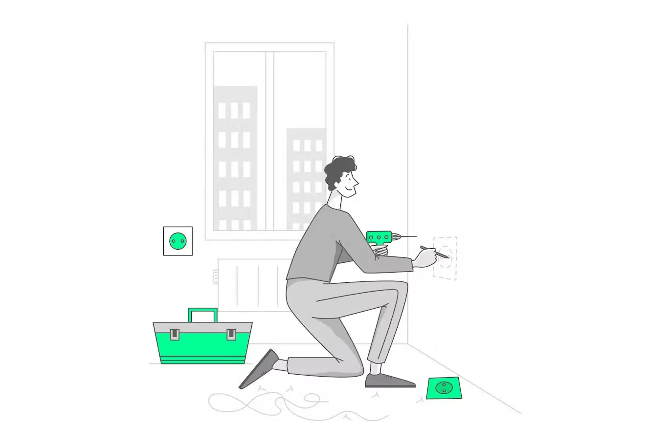 Man is Repairing a Closet 12 man is repairing illustrations13