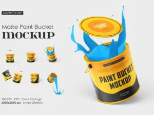 matte paint bucket mockup set1
