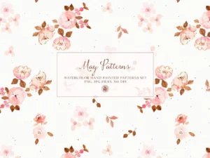 may patterns watercolor patterns set1