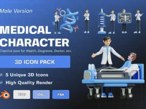 medical character 3d illustration pack01