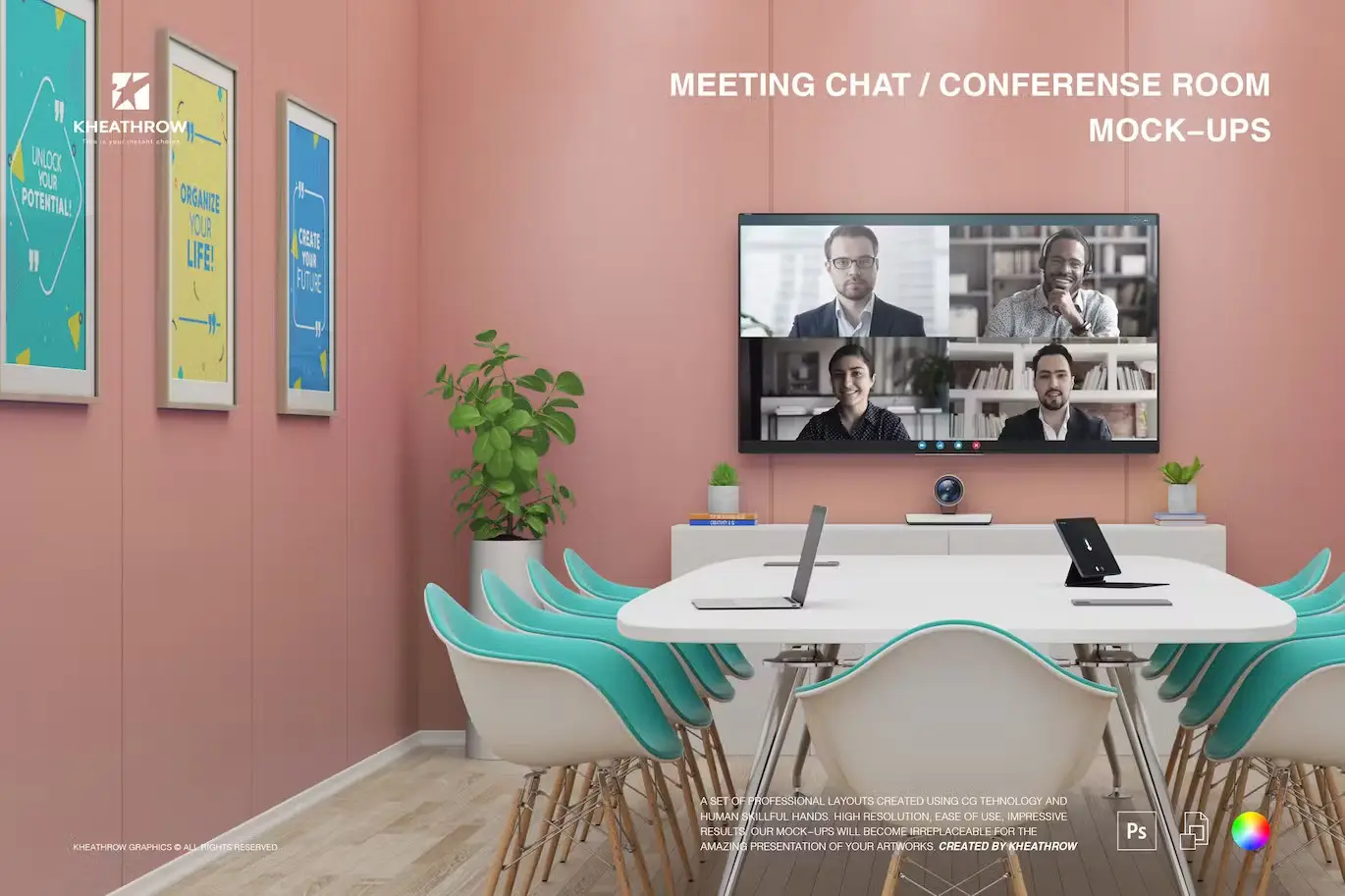 Meeting Chat Conference Room Mock Ups
