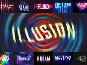 melting illusion glitch text effects01