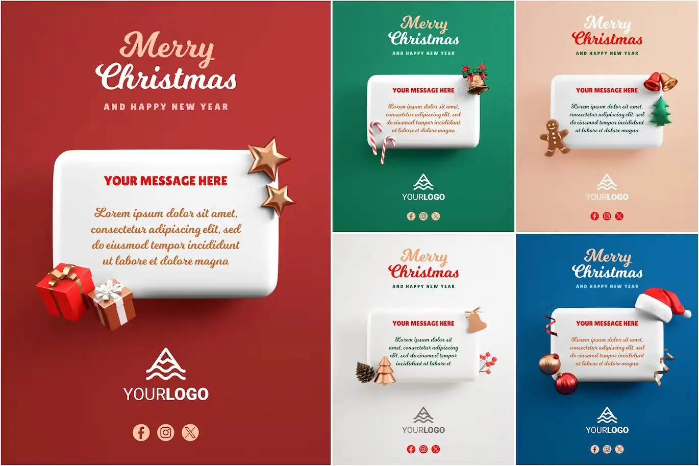 Merry Christmas Message Post - 05 Backgrounds