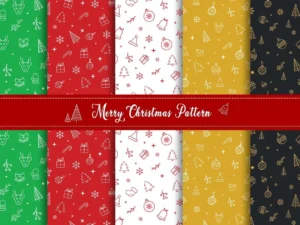 merry christmas pattern digital paper pack1