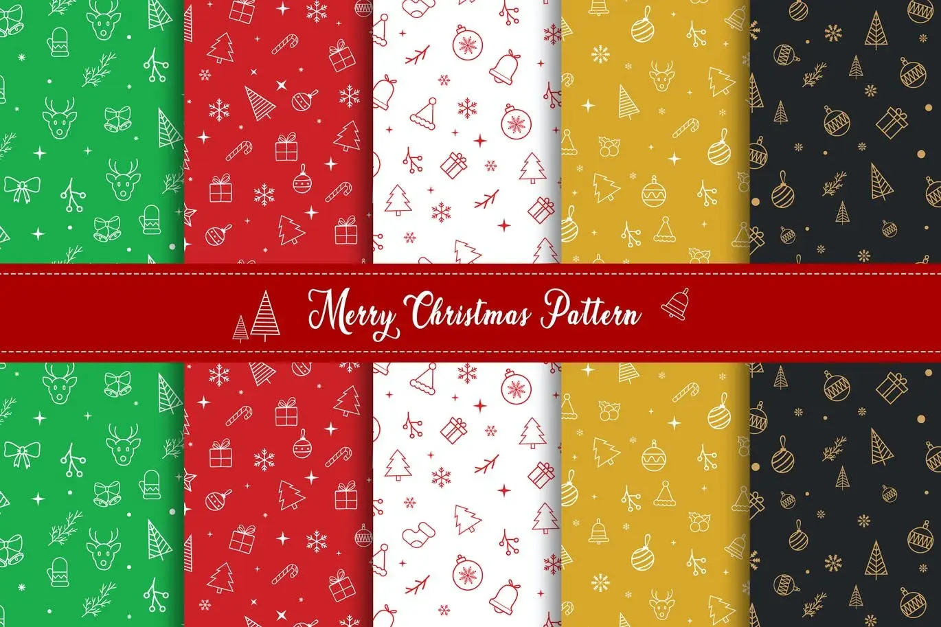 Merry Christmas Pattern & Digital Paper Pack