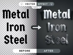 metal editable text effect font style1