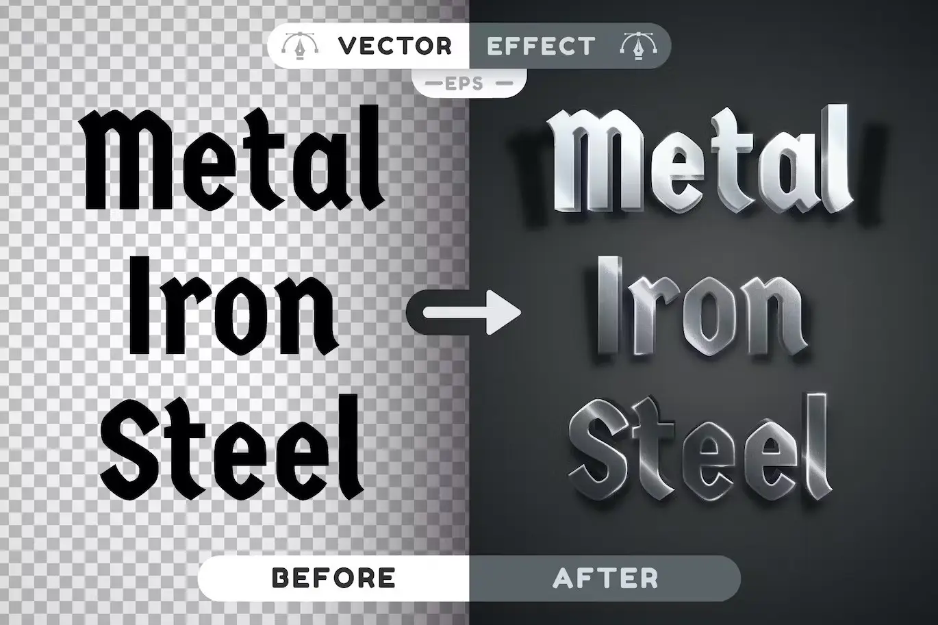 Metal - Editable Text Effect, Font Style