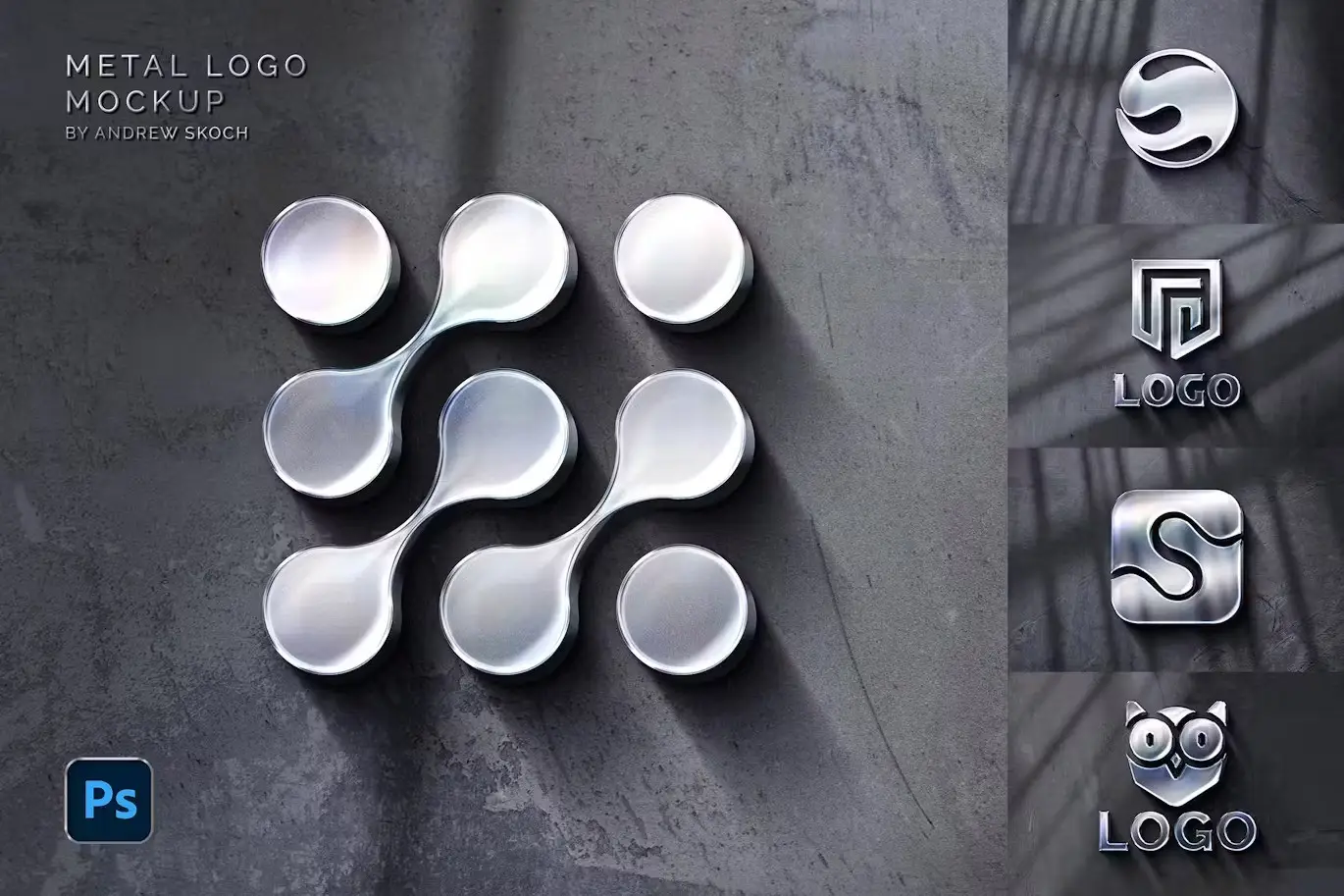 Metal Wall Logo Mockup