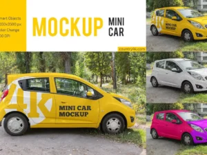 mini car mockup set1