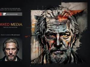 mixed media template for photoshop1