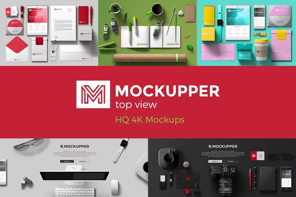 Mockupper: Top View 4K Mock-ups