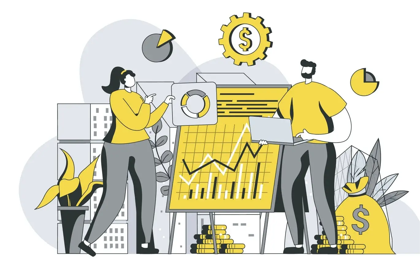 Futuristic Megalopolis Outline Illustration 4 modern outline illustration pack03