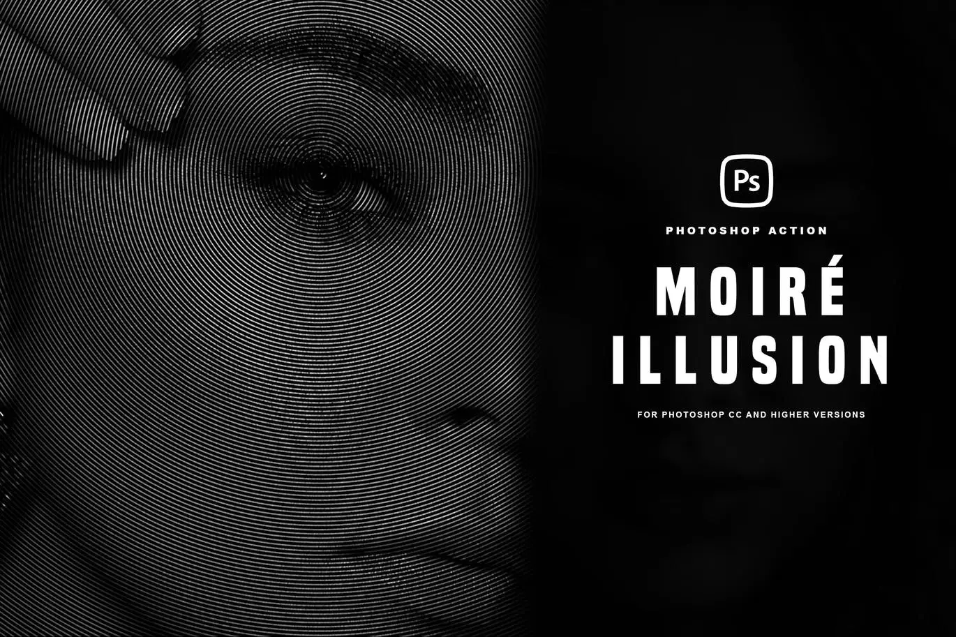 Moiré Illusion Portrait Photoshop Action