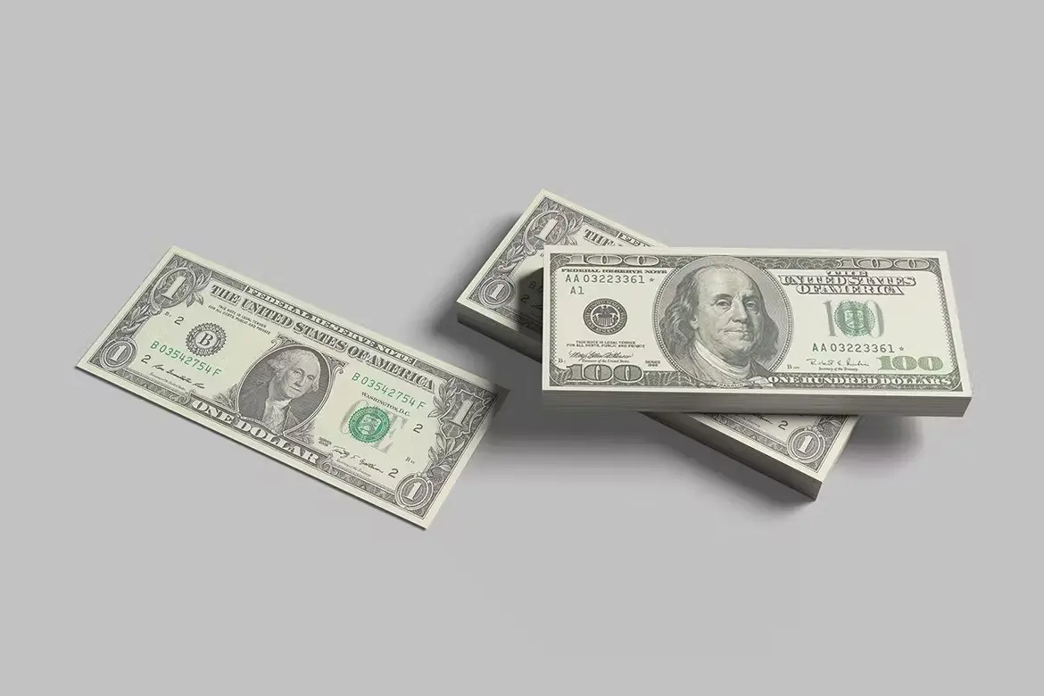 Money cash mockup
