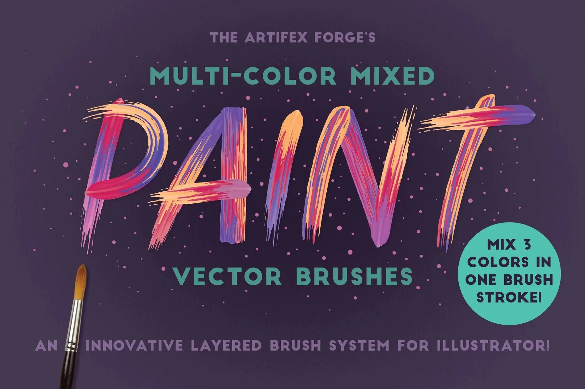 Multi-color Mixed Paint Brushes