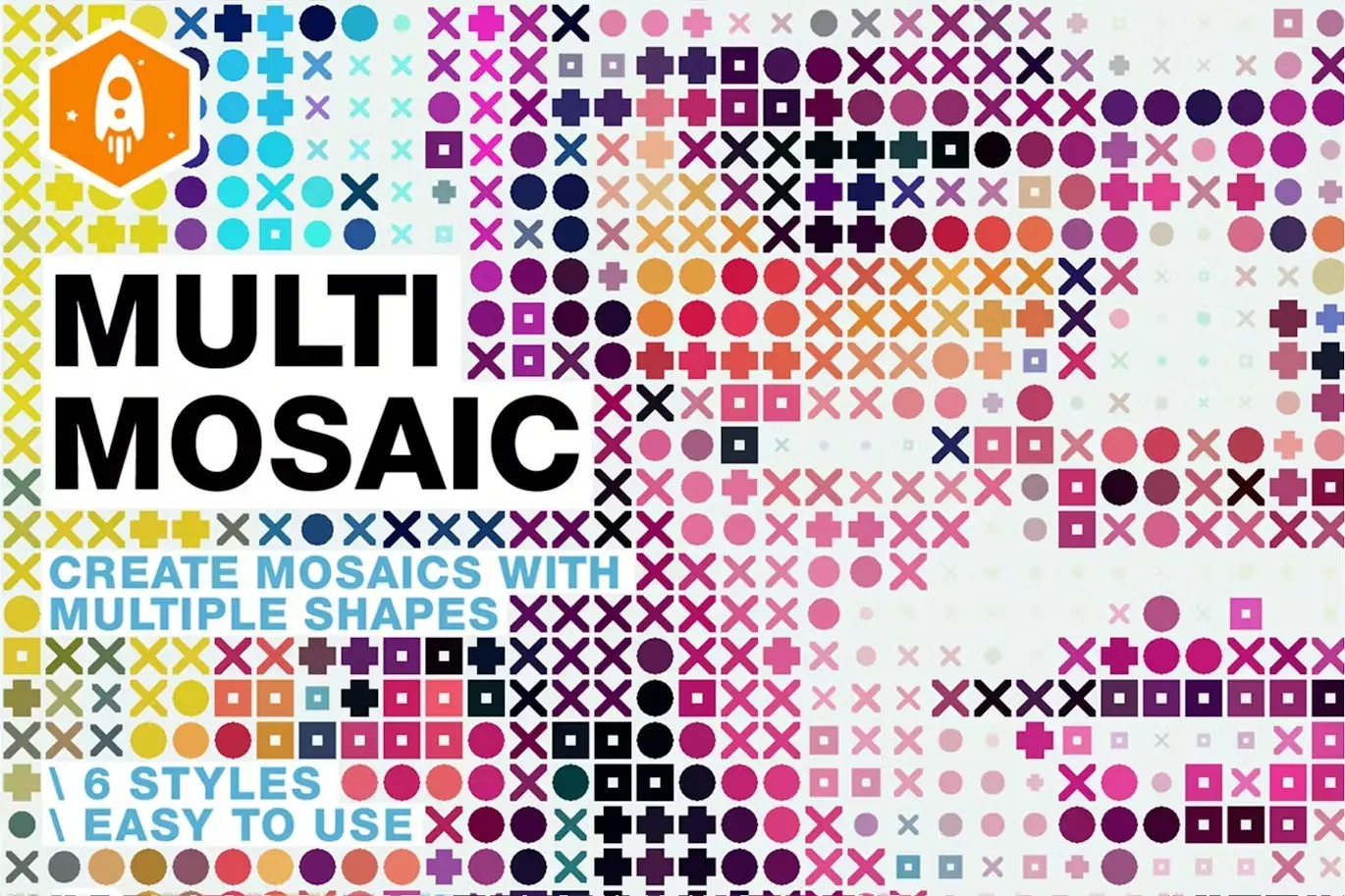 Multi Shape Mosaic Halftone Photoshop Action