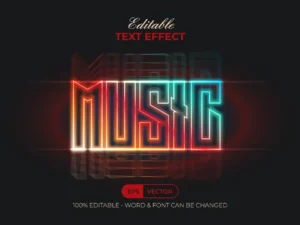 music text effect neon style1