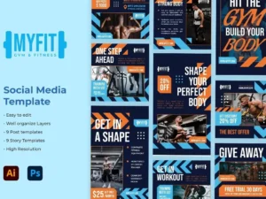 myfit gym fitness social media template1