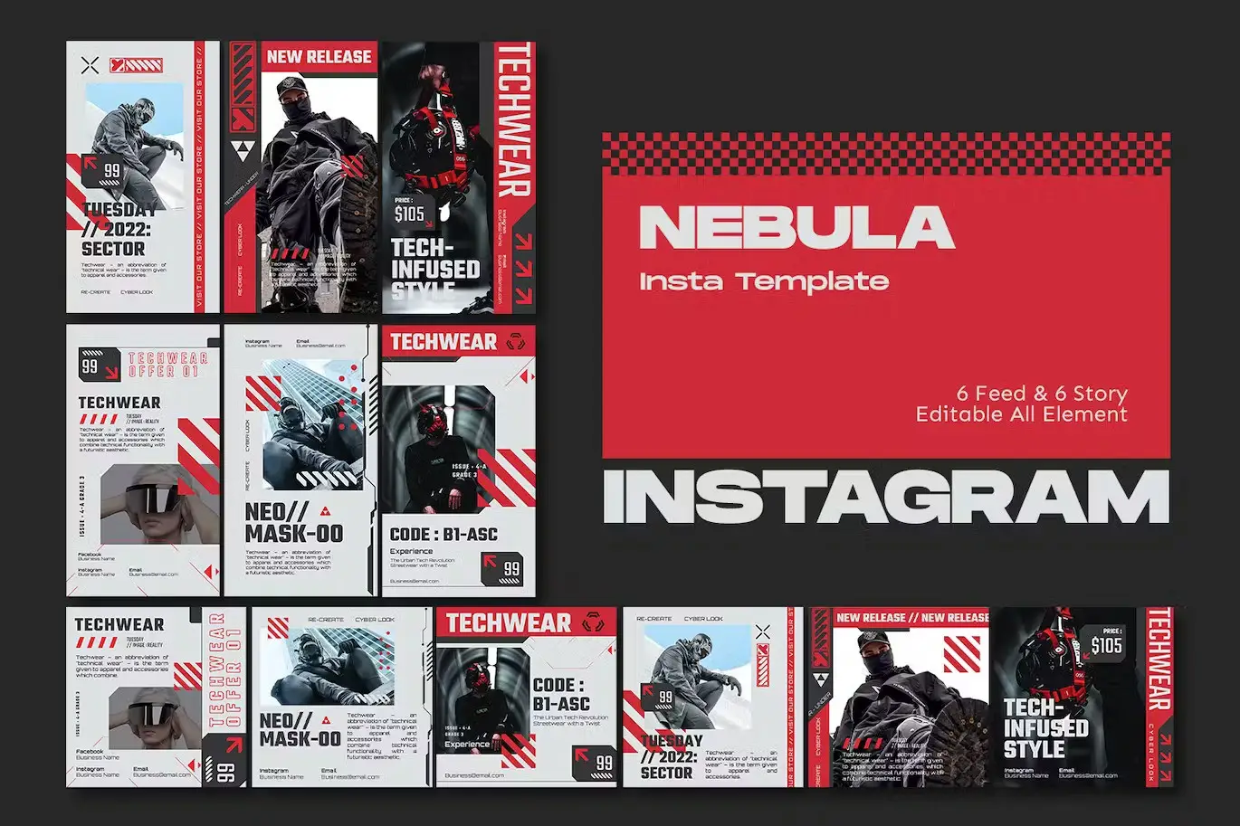 Futuristic Techwear Reels 4 nebula techwear instagram template5