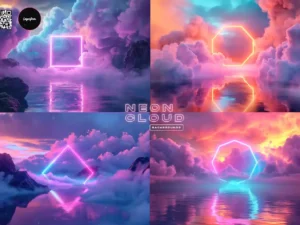 neon clouds background pack2