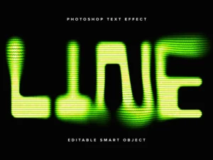 neon green blurry psd text effect1
