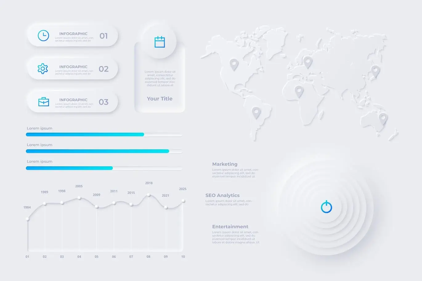 Neumorphic Infographic Elements 2 neumorphic infographic elements2