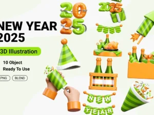 new year 3d icon illustration1