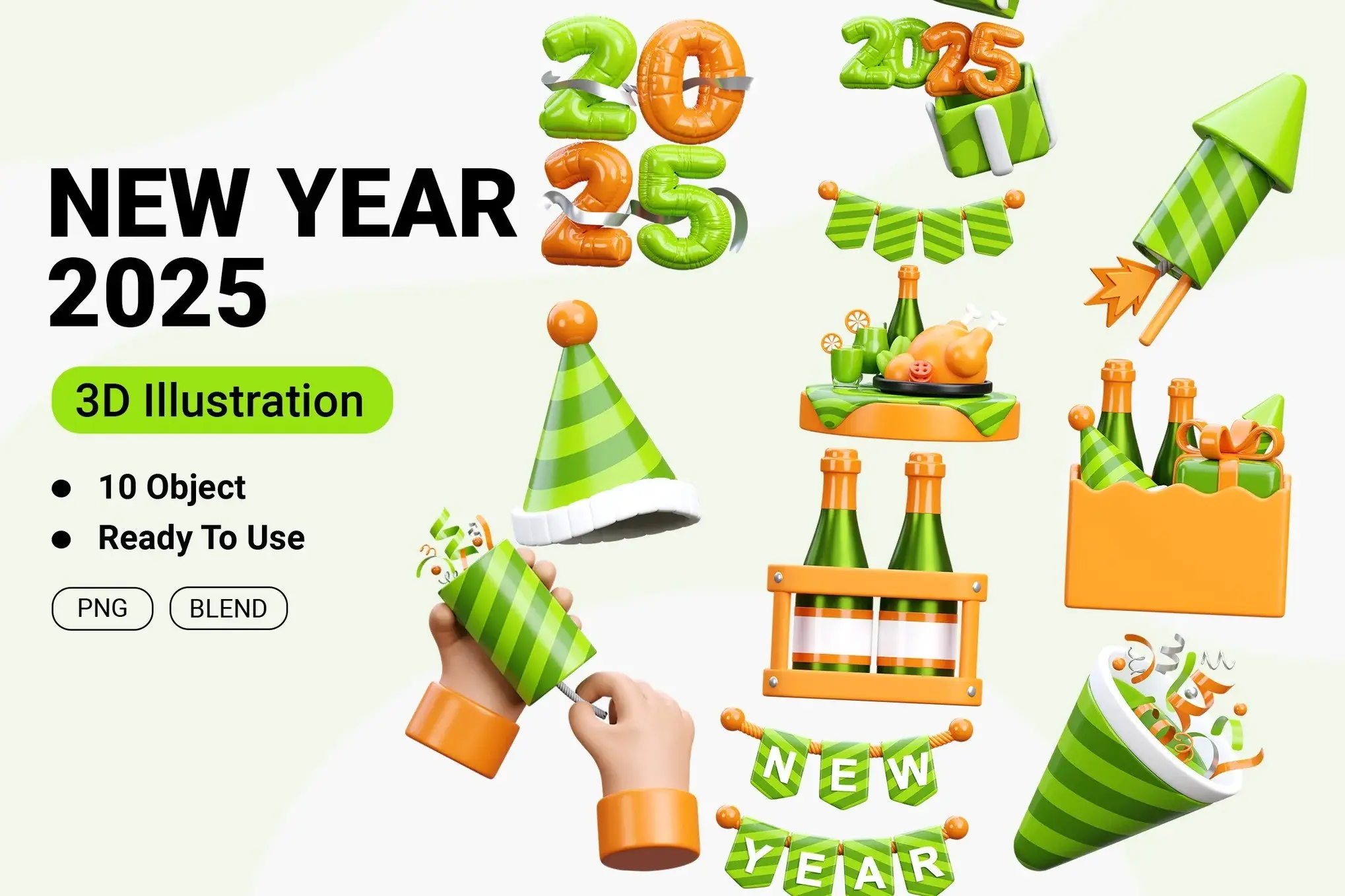 New Year 3D Icon Illustration