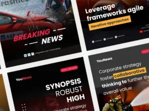 news social media feed design set2