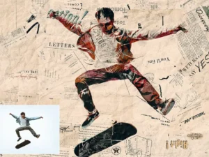 newspaper collage art effect2