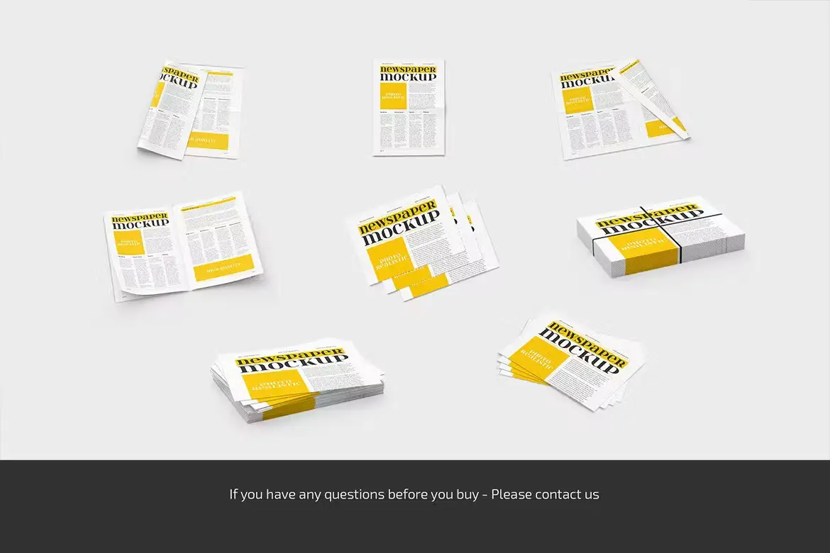 Newspaper Mockup Set 3 newspaper mockup set2
