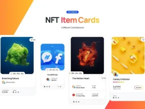 nft item cards psd template1