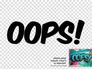 oops comic style editable text effect2