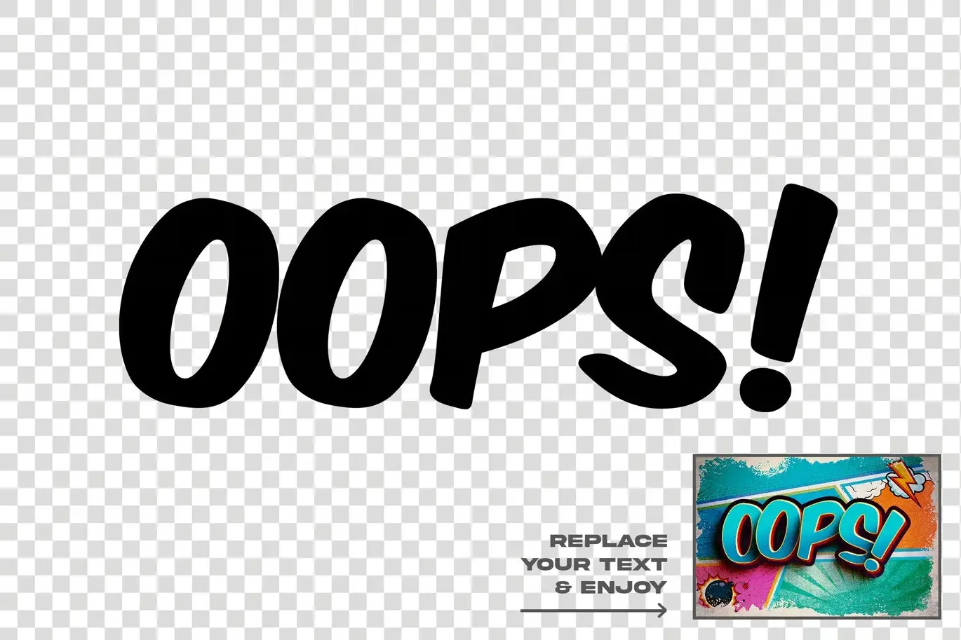 Oops Comic Style Editable Text Effect