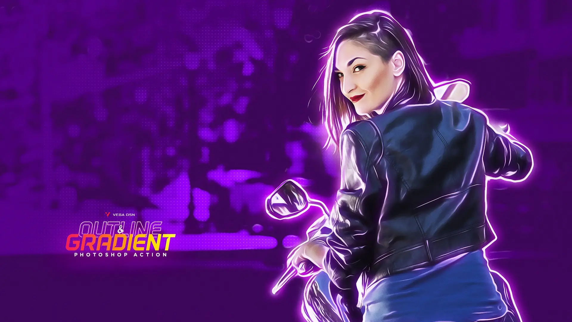 Outline &amp; Gradient Photo Effect