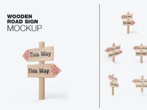 pack wooden direction signs mockup1