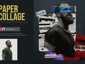 paper collage psd template1