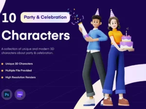 party celebration 3d illustration1