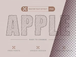 pencil sketch editable text effect font style3
