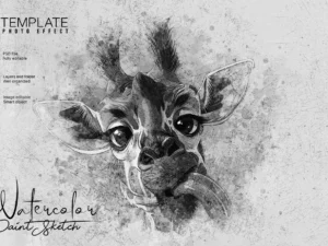 pencil sketch watercolor photo effect template1