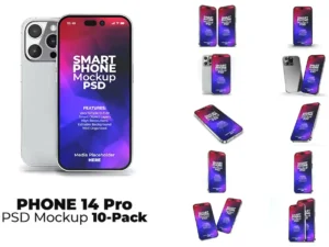 phone 14 pro app promo screen mockup psd template01