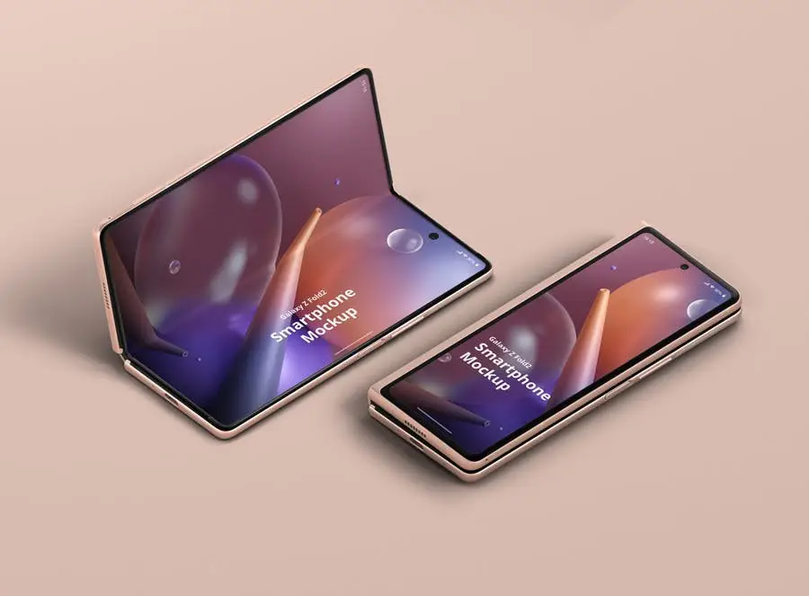 Phone Mockup Galaxy Z Fold2 4 phone mockup galaxy z fold203